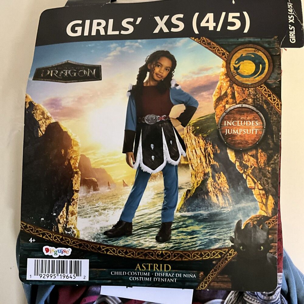 Girls Halloween Costume How To Train Your Dragon Astrid XS (4/5) New